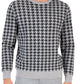 Club Room Men's Merino Houndstooth Crewneck Sweater Gray Size Medium