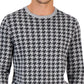 Club Room Men's Merino Houndstooth Crewneck Sweater Gray Size Medium