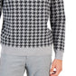 Club Room Men's Merino Houndstooth Crewneck Sweater Gray Size Medium