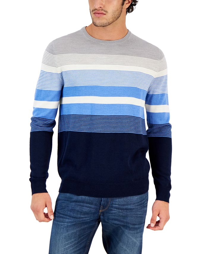 Club Room Men's Ombre Stripe Sweater Blue Size Medium