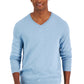 Club Room Men's Solid V Neck Merino Wool Blend Sweater Blue Size X-Large