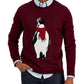 Club Room Men's Merino Penguin Sweater Red Size Large