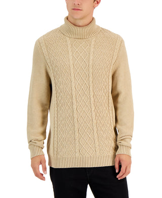 Club Room Men's Chunky Turtleneck Sweater Brown Size X-Large
