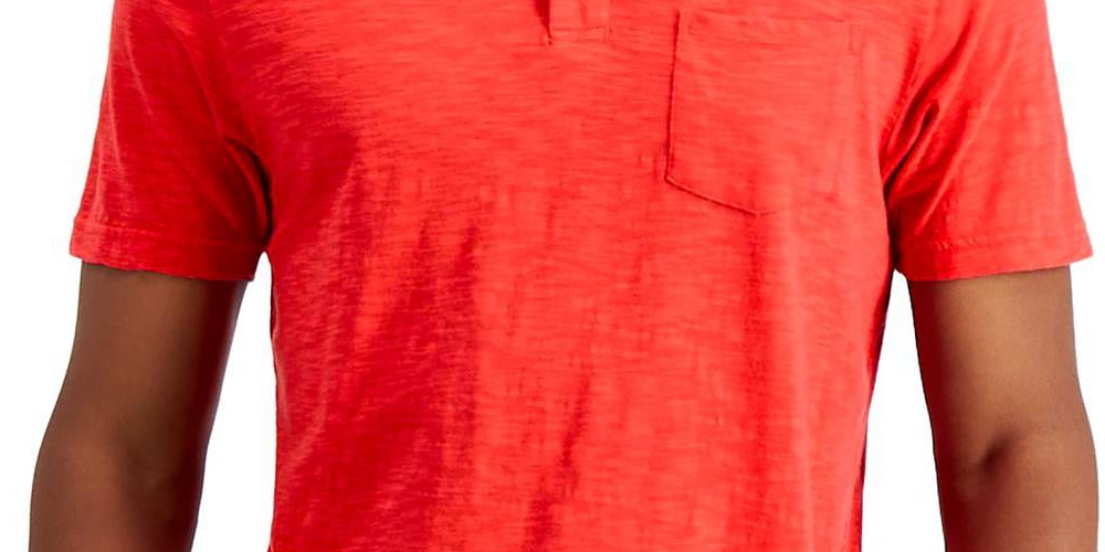 Club Room Men's Regular Fit Textured Polo Shirt Red Size X-Large