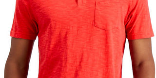 Club Room Men's Regular Fit Textured Polo Shirt Red Size X-Large