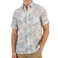 Club Room Men's Assertta Leaf Print Linen Short Sleeve Shirt White Size Medium