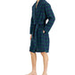 Club Room Men's Plaid Plush Flannel Robe Blue Size Small