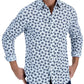 Club Room Men's Cotton Printed Button Down Shirt Blue Size Small
