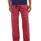 Club Room Men's Solid Top & Plaid Bottom Pajama Set Red Size Medium