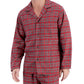Club Room Men's Heathered Solid Flannel Pajama Set Red Size Small