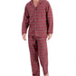Club Room Men's Heathered Solid Flannel Pajama Set Red Size Small