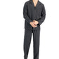 Club Room Men's Heathered Solid Flannel Pajama Set Gray Size X-Large
