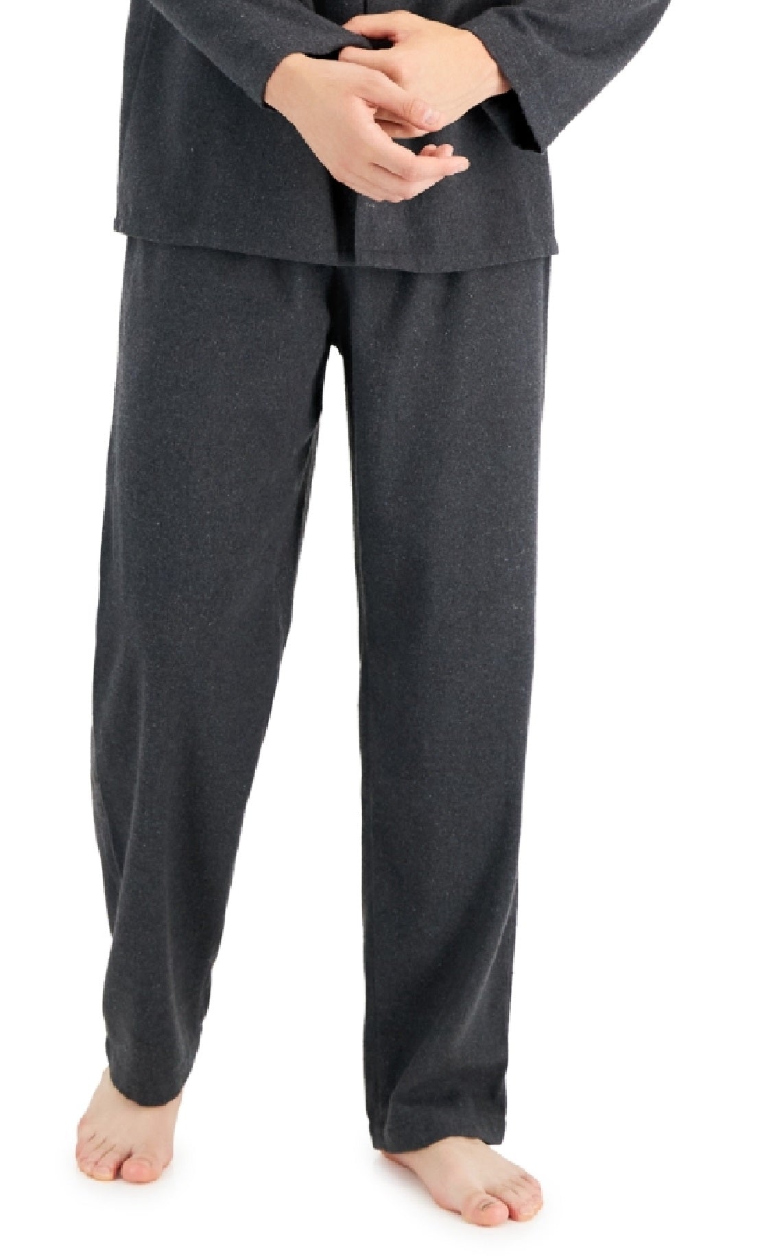 Club Room Men's Heathered Solid Flannel Pajama Set Gray Size XX-Large