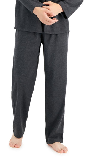 Club Room Men's Heathered Solid Flannel Pajama Set Gray Size XX-Large