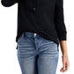 Style & Co Women's Cotton Crewneck Top Black Size Medium
