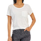 Style & Co Women's Pocket T-Shirt White Size Medium