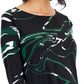 Alfani Women's Printed Asymmetrical Swing Knit Top Green Size Medium