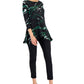 Alfani Women's Printed Asymmetrical Swing Knit Top Green Size Medium