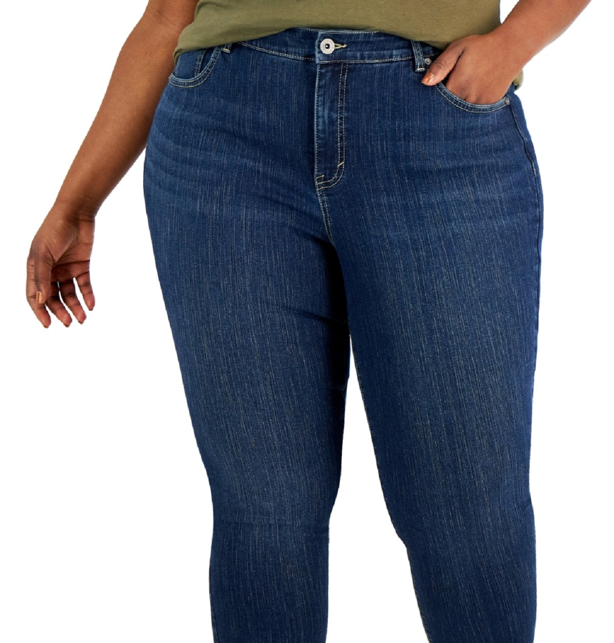 Style & Co Women's High Rise Skinny Ankle Jeans Blue Size 22W