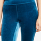 INC International Concepts Women's Velvet Non Seam Skinny Leggings Blue Size TBD