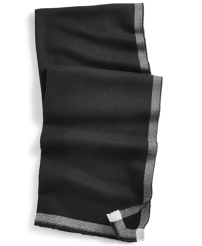 Alfani Men's Solid Tipped Scarf Black Size Regular