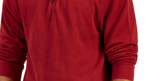 Club Room Men's 1/4 Zip Mock Neck Pullover Sweater Red Size X-Large