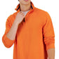 Club Room Men's Solid Classic Fit French Rib Quarter Zip Sweater Orange