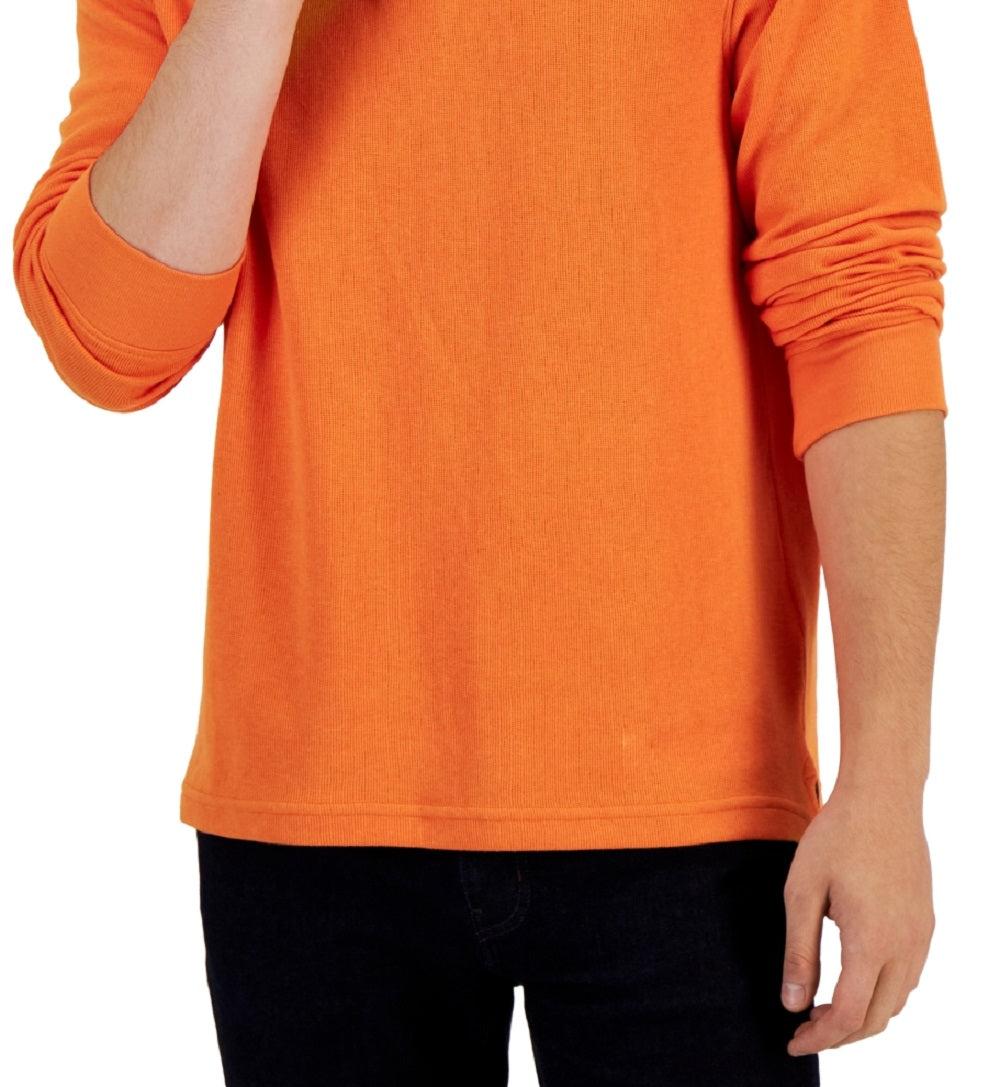 Club Room Men's Solid Classic Fit French Rib Quarter Zip Sweater Orange