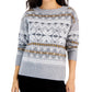 Style & Co Women's Fair Isle Pullover Sweater Gray Size Large