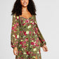 Bar III Women's Printed Bustier Side Slit Maxi Dress Green Size Small