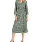 Alfani Women's Elbow Sleeve Satin Surplice Dress Green Size 16