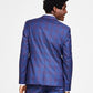 INC International Concepts Men's Sean Slim Fit Plaid Blazer Blue Size Medium