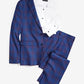 INC International Concepts Men's Sean Slim Fit Plaid Blazer Blue Size Medium