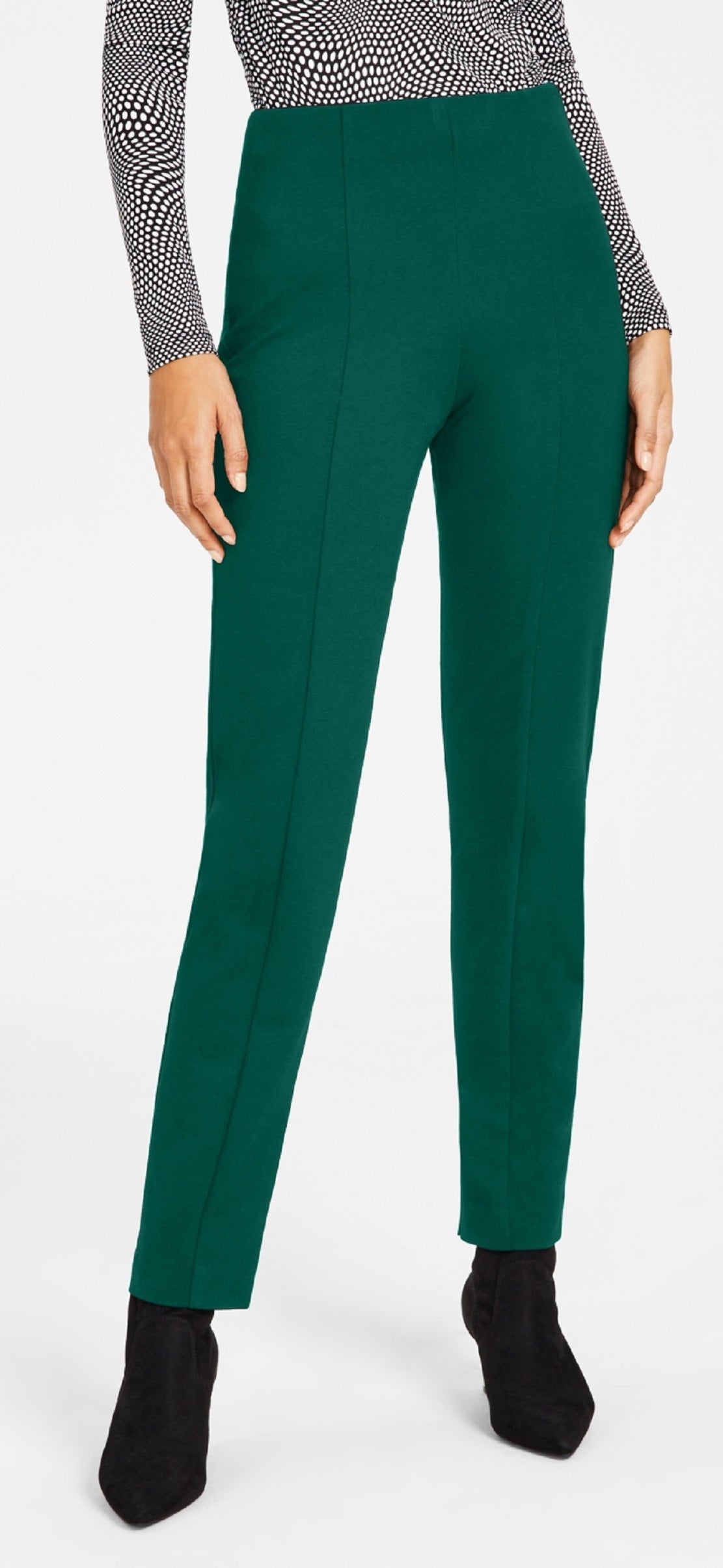 Alfani Women's Seamed Tummy Panel Pull On Pants Green Size 6