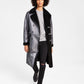 INC International Concepts Men's Classic Fit Faux Shearling Double Breasted Overcoat Gray Size Large