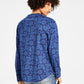 Sun + Stone Men's Printed Knit T-Shirt Blue Size Medium