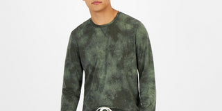 Sun + Stone Men's Cozy Tie Dye Sleep Shirt Green Size Medium