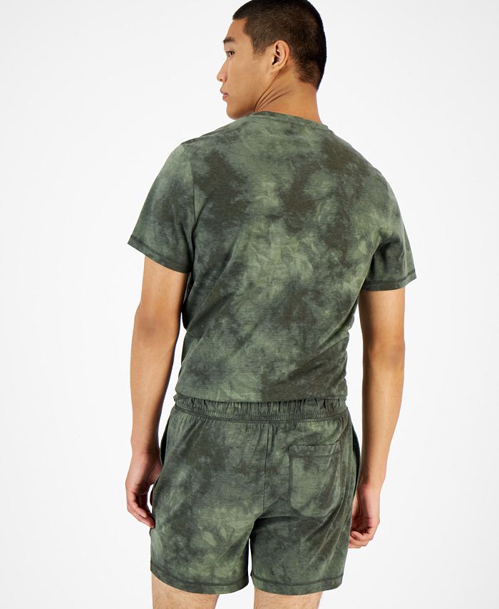 Sun + Stone Men's Scattered Tie Dye Pajama Shorts Green Size Large