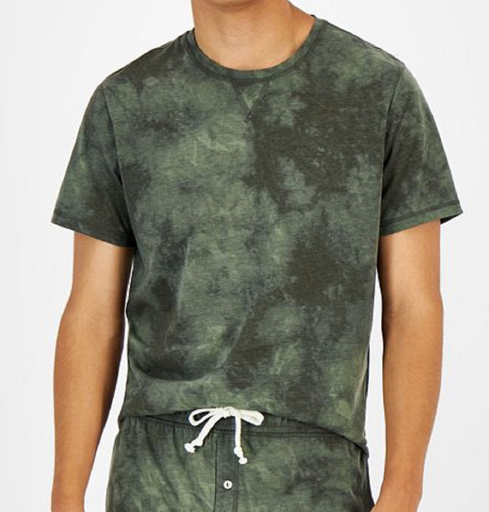 Sun + Stone Men's Scattered Tie Dye Pajama Shorts Green Size Large