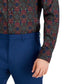 Bar III Men's Slim Fit Performance Stretch Geo Print Dress Shirt Blue Size Medium