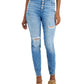 INC International Concepts Women's High Rise Destructed Skinny Jeans Blue Size 4