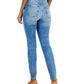 INC International Concepts Women's High Rise Destructed Skinny Jeans Blue Size 4