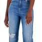 INC International Concepts Women's High Rise Distressed Straight Leg Jeans Blue Size 10