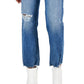 INC International Concepts Women's High Rise Distressed Straight Leg Jeans Blue Size 10