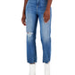 INC International Concepts Women's High Rise Distressed Straight Leg Jeans Blue Size 10