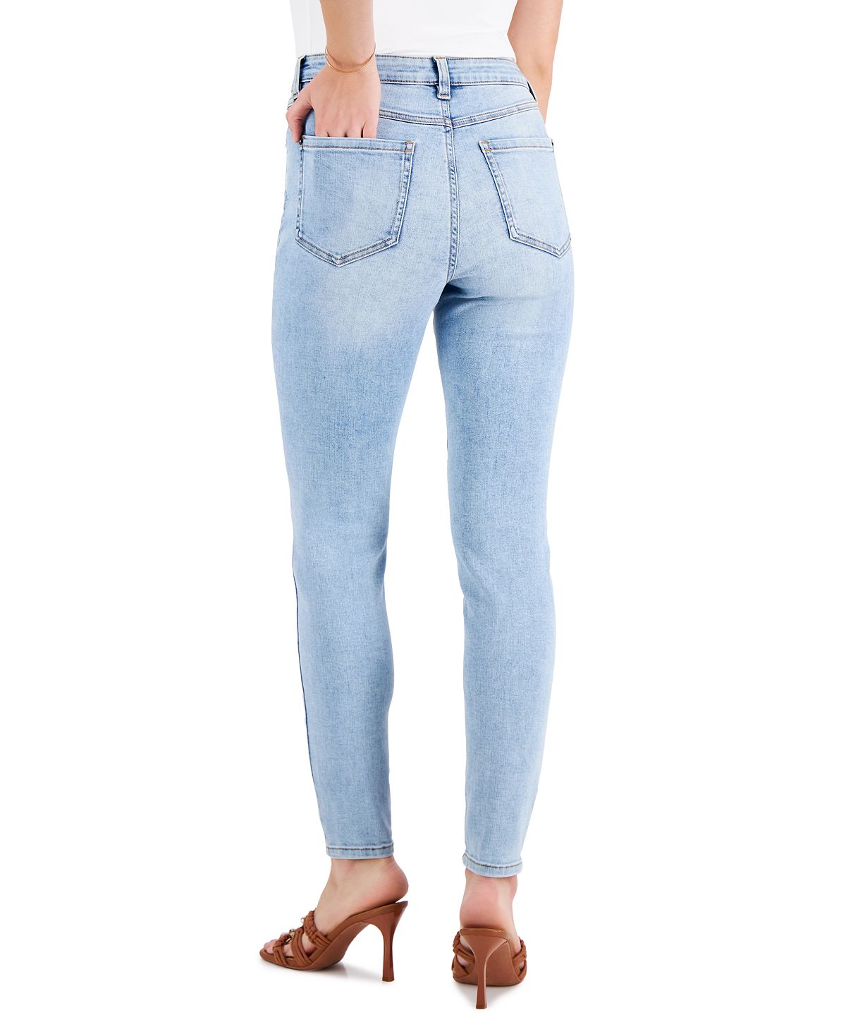 INC International Concepts Women's Mid Rise Skinny Jeans Blue Size 2