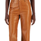 INC International Concepts Women's Faux Leather Straight Leg Pants Brown Size 16
