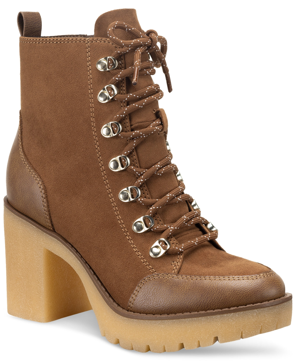 Sun + Stone Women's Lennonn Lace Up Booties Brown Size 6 M