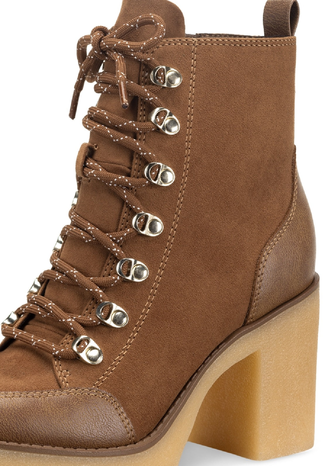 Sun + Stone Women's Lennonn Lace Up Booties Brown Size 6 M