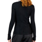 INC International Concepts Women's Foil Scoop Neck Sweater Black Size Small